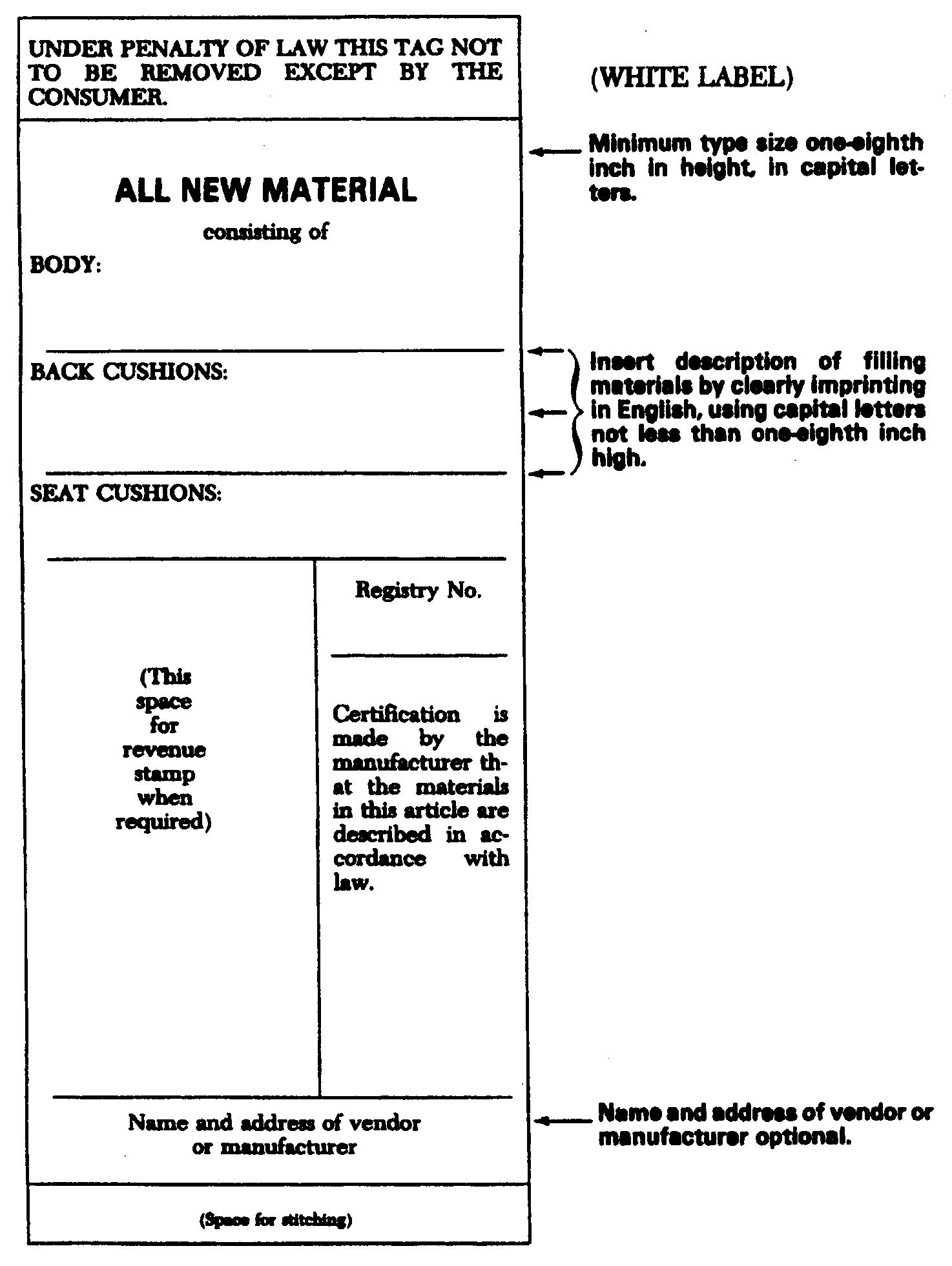 § 1126 Official Law Label Requirements. State Regulations US Law